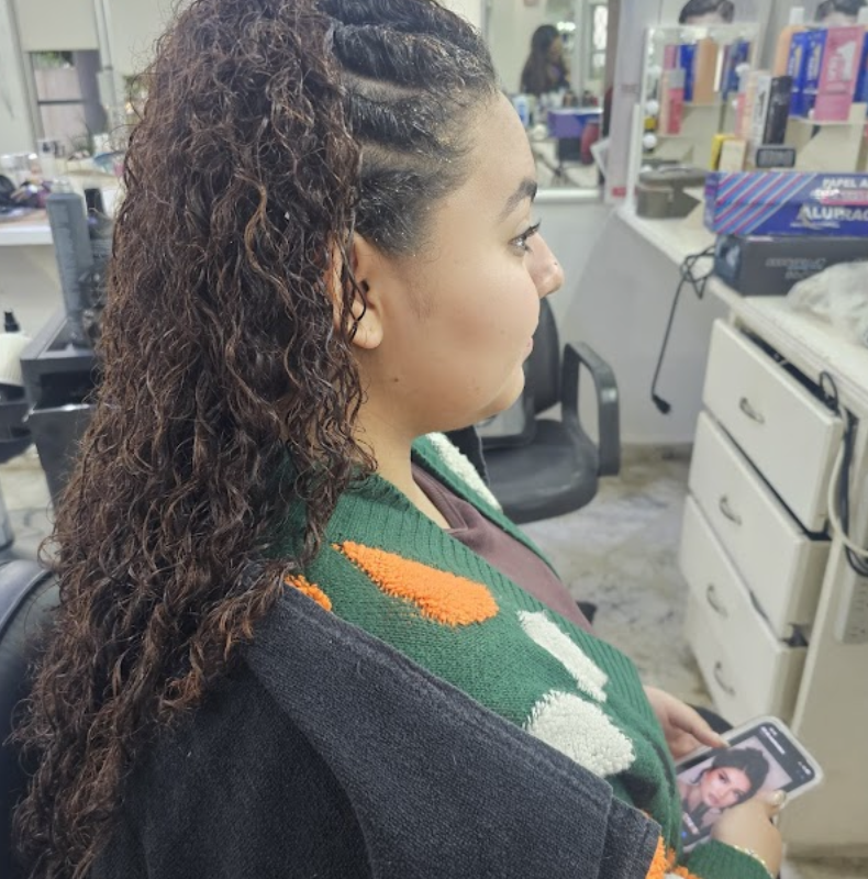 Rizos definidos con trenzado lateral